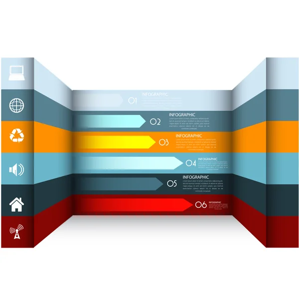 Moderne ontwerpsjabloon is opgeslagen, kan worden gebruikt voor infographics — Stockvector