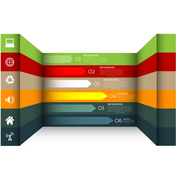 Moderne ontwerpsjabloon is opgeslagen, kan worden gebruikt voor infographics — Stockvector