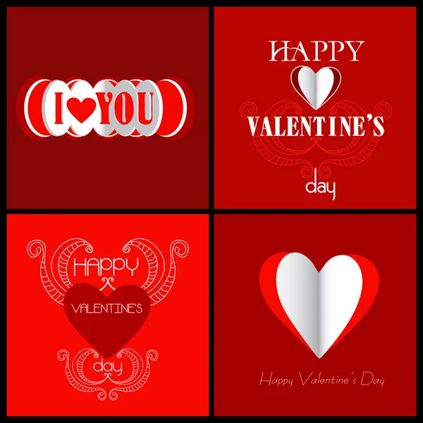 Happy valentines day and weeding cards — Stock Vector