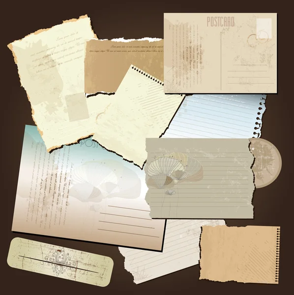 Vintage kartpostallar ve eski kağıt