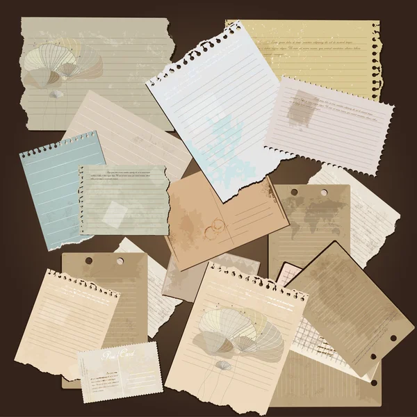 Вінтажні листівки та старий папір — стоковий вектор