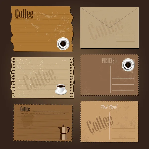 Cartão postal vintage com design de café — Vetor de Stock