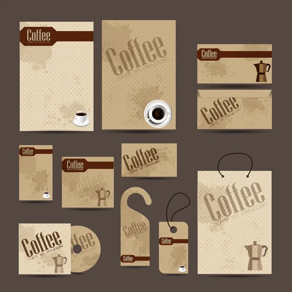 Colección de tarjetas de visita con diseño vintage de café — Vector de stock