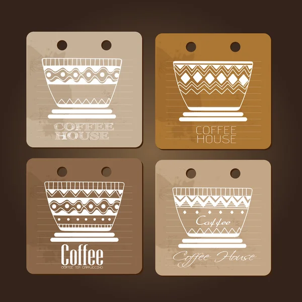 Koffie beker pictogram, retro stijl — Stockvector