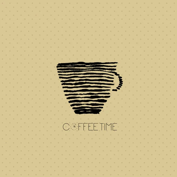 Tasse de café au design ancien — Image vectorielle