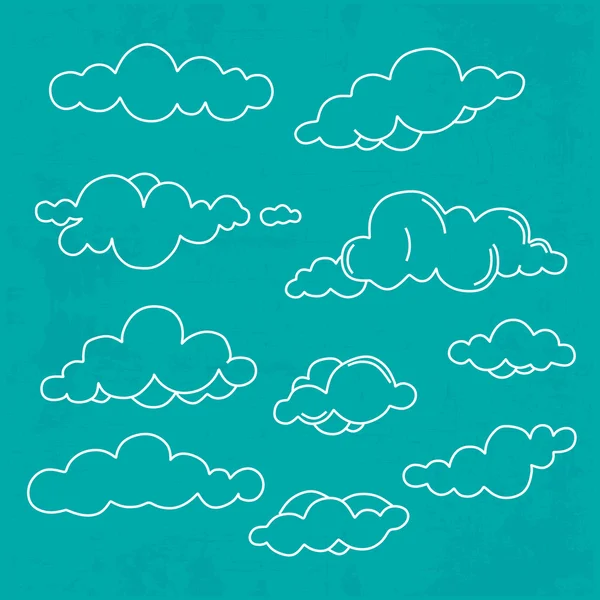 Vector illustration of clouds collection — Stock Vector