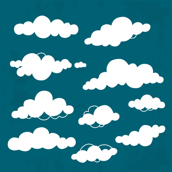 Vektor illustration av moln samling — Stock vektor