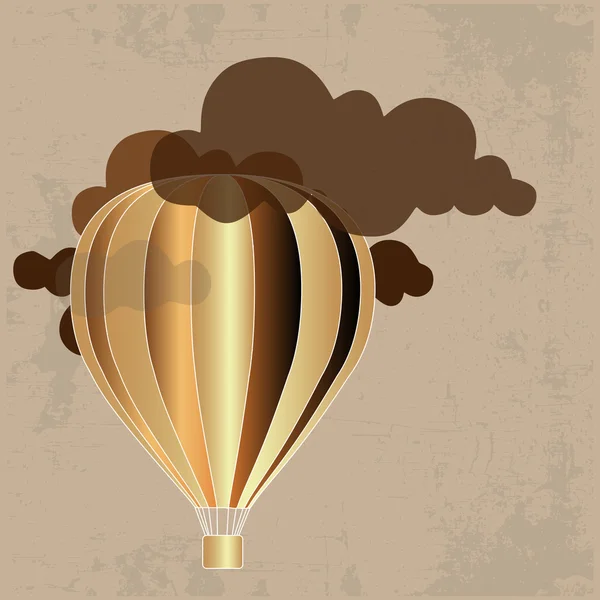 Retro hot air balloon sky background — Stock Vector