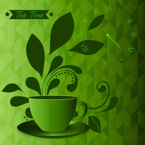 Tea and Coffee time card. vector illustration — Stock Vector