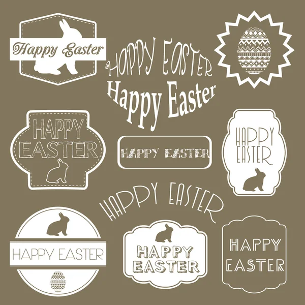 Mutlu Paskalya vektör ayarla: tasarım öğeleri ile Paskalya Paskalya yortusu yumurta — Stok Vektör