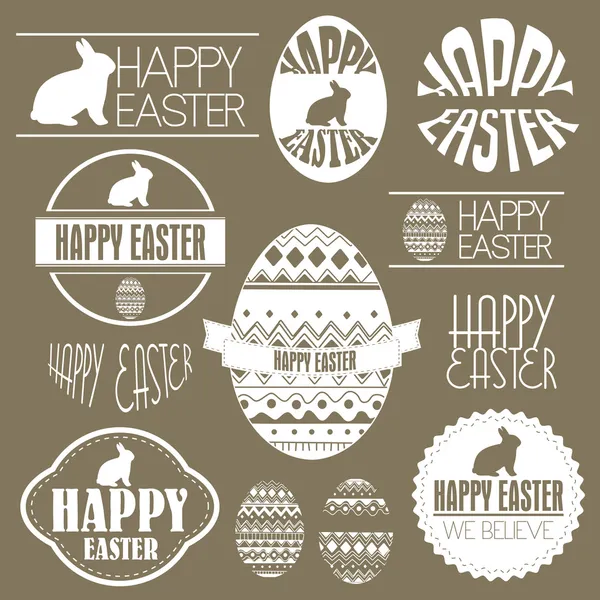 Set feliz vector de Pascua: elementos de diseño con huevos de Pascua Pascua Vectores De Stock Sin Royalties Gratis