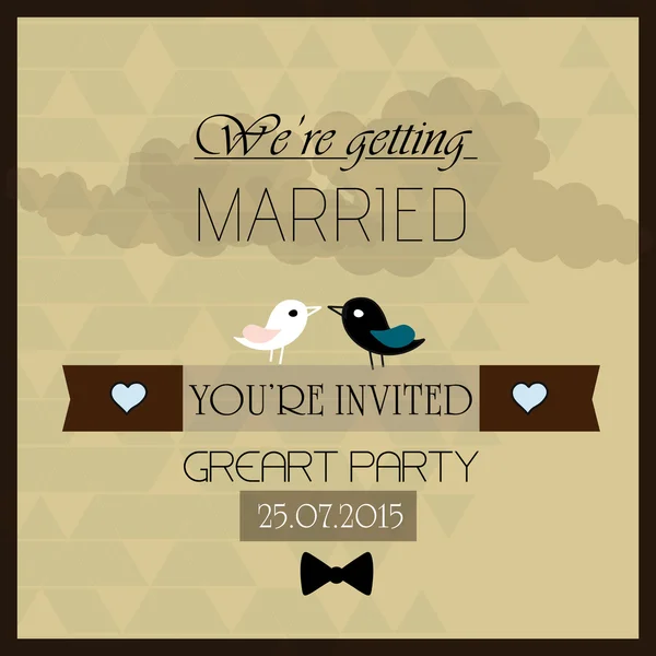 Invitation de mariage Vintage — Image vectorielle