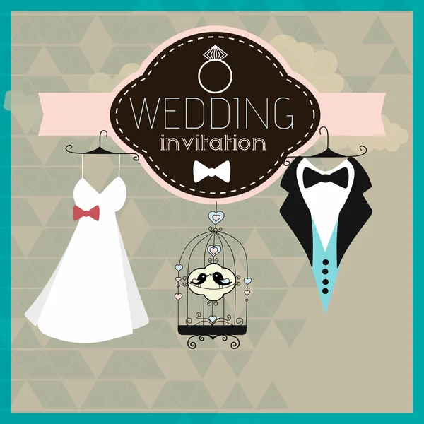 Invito matrimonio Vintage — Vettoriale Stock