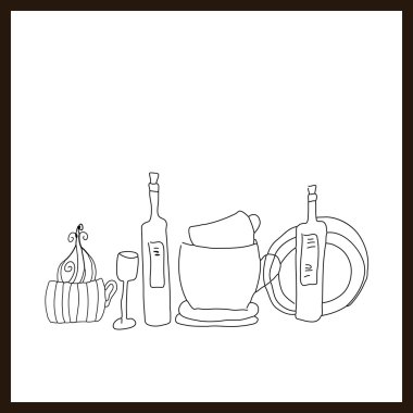 vektör resimli yemekler