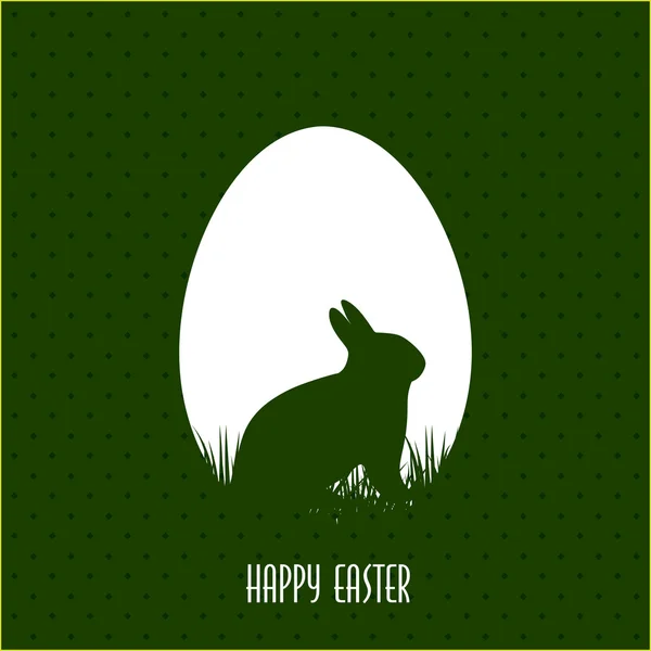Feliz cartão de felicitações Páscoa com ovo e coelho — Vetor de Stock
