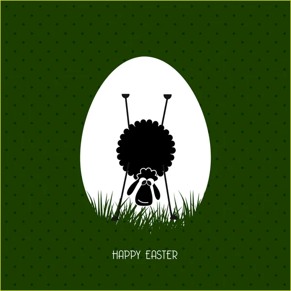 Frohe Ostern Glückwunschkarte mit Ei und Hase — Stockvektor
