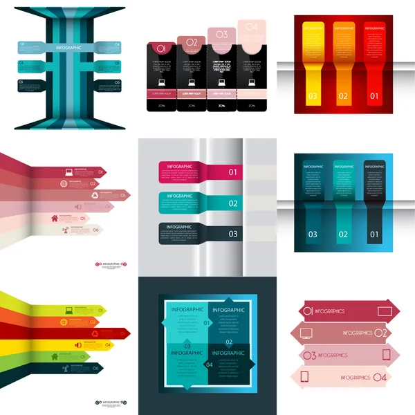 Set van moderne ontwerpsjabloon, abstracte achtergrond — Stockvector