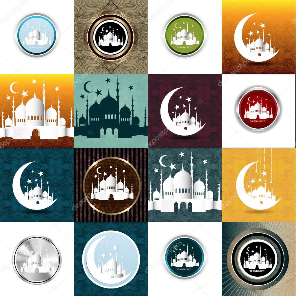 Set of Vintage Ramadan Kareem background