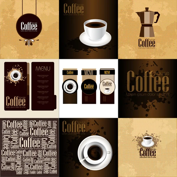 Zestaw kawa menu dla restauracji — Wektor stockowy
