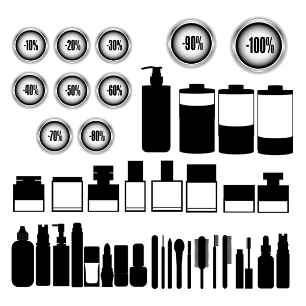 çok detaylı ve boş farklı kozmetik ürün kümesi