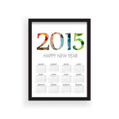 mutlu yeni yıl 2015 tebrik kartı tasarımı.