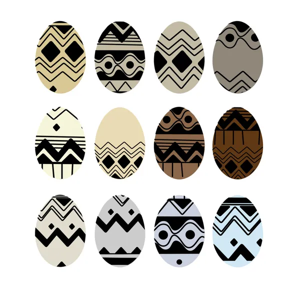 Happy easter, set of easter eggs — Stock Vector