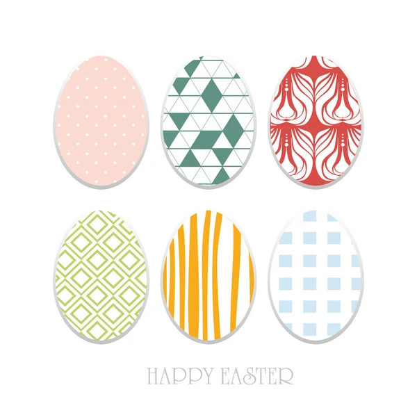Feliz Pascua, conjunto de huevos de Pascua — Vector de stock
