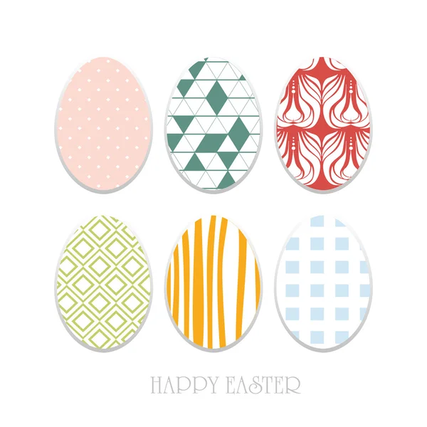 Happy easter, set of easter eggs — Stock Vector