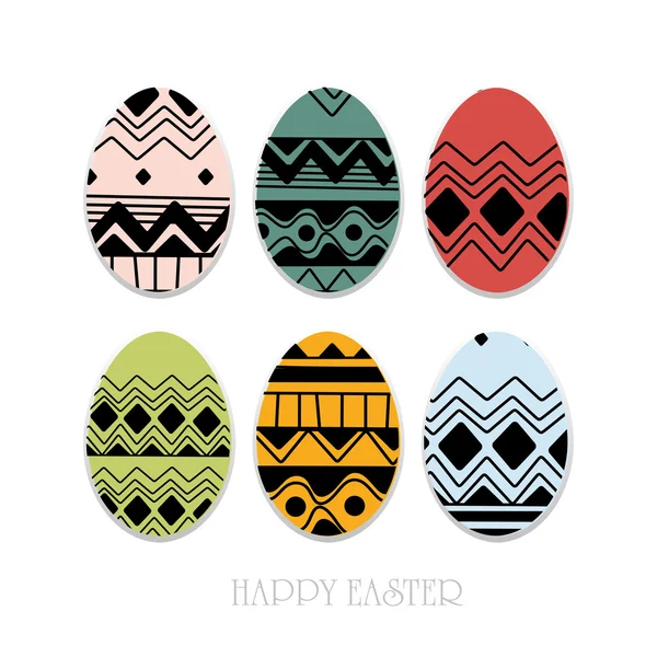 Happy easter, set of easter eggs — Stock Vector