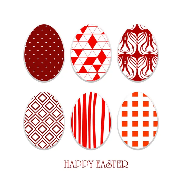 Feliz Pascua, conjunto de huevos de Pascua — Vector de stock