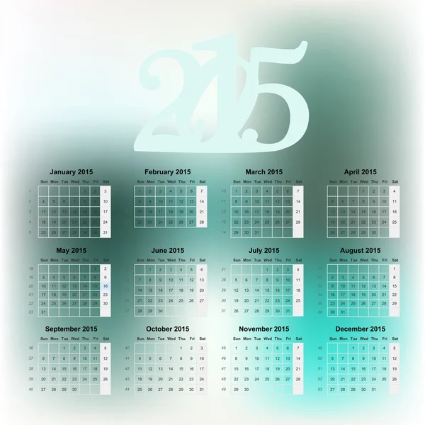 Frohes neues Jahr 2015 Kalender, Grußkarten-Design. — Stockvektor