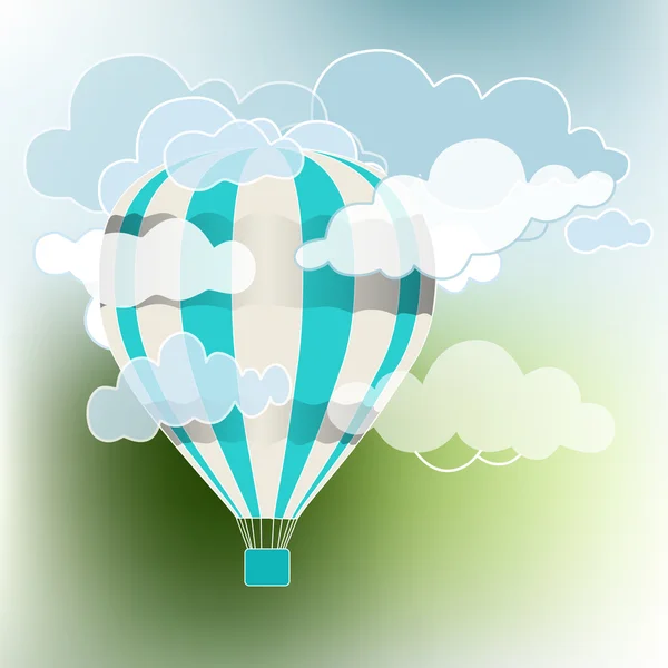 Varm luft ballong himmel bakgrund — Stock vektor