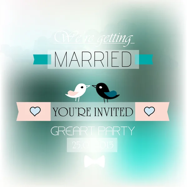Vintage Uitnodiging van het Huwelijk — Stockvector