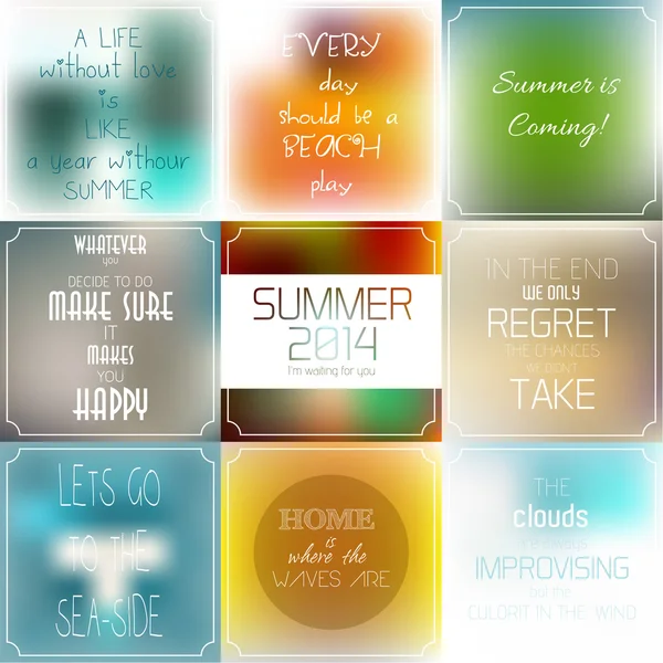 Set of vintage Typographic Backgrounds,  Motivational Quotes — Stock Vector