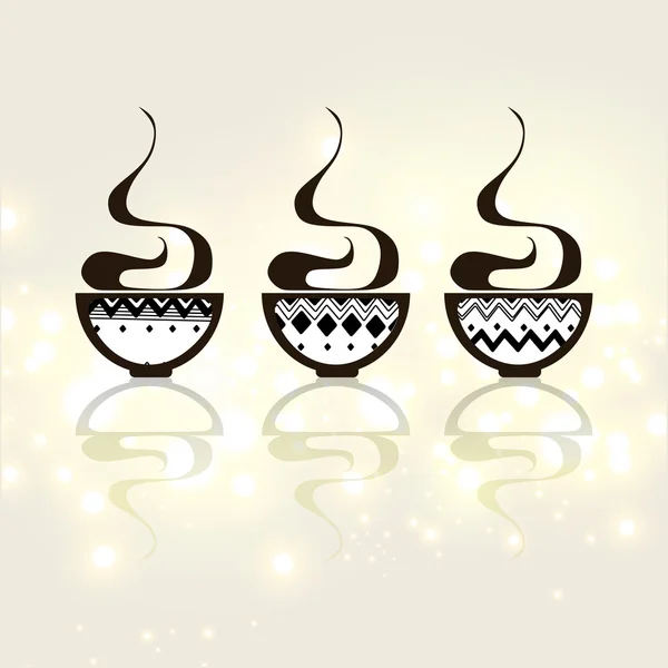 茶和咖啡的考勤卡 — 图库矢量图片