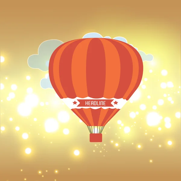 Globo de aire caliente cielo fondo — Vector de stock