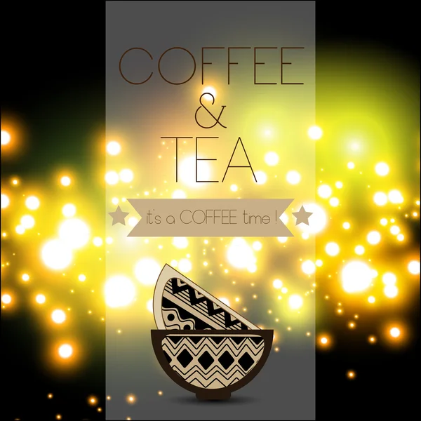 Cartão de hora de chá e café Gráficos De Vetores