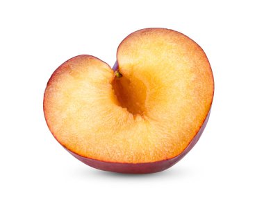 Beyaz arkaplanda izole edilmiş vişne eriği dilimi