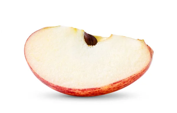 Řez Červeného Jablečného Ovoce Bez Semen Izolovaných Bílém Pozadí — Stock fotografie
