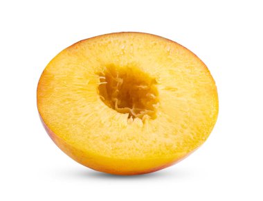 Nektarinec dilim beyaz arkaplanda izole