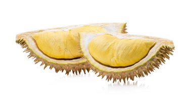 durian kabukları beyaz arkaplanda izole edildi