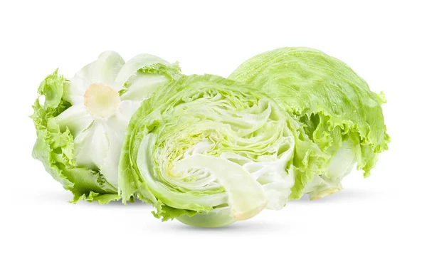 Lattuga Iceberg Verde Sfondo Bianco — Foto Stock