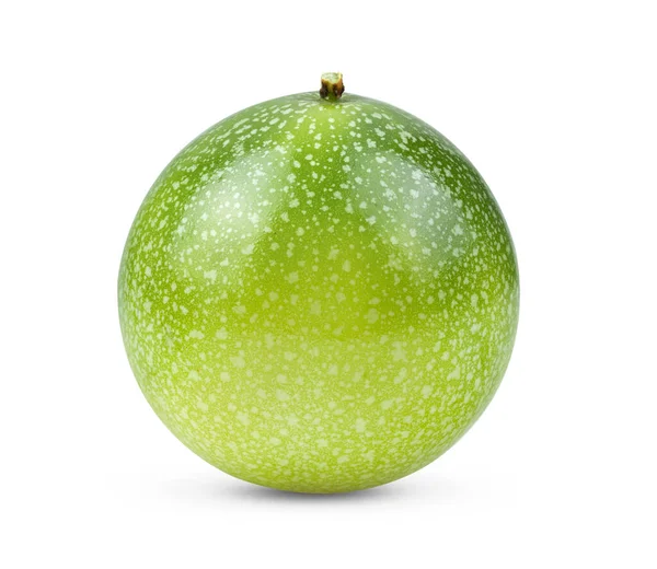 Frutto Della Passione Verde Isolato Sfondo Bianco — Foto Stock