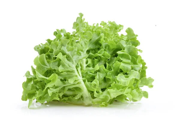 Grön Sallad Blad Isolerad Vit Bakgrund — Stockfoto