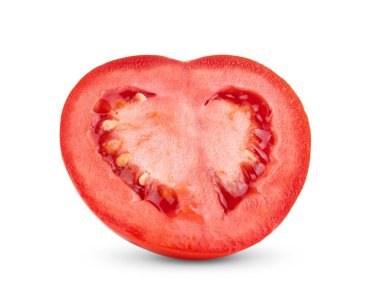 Domates. Beyaz arkaplanda yarı izole edilmiş