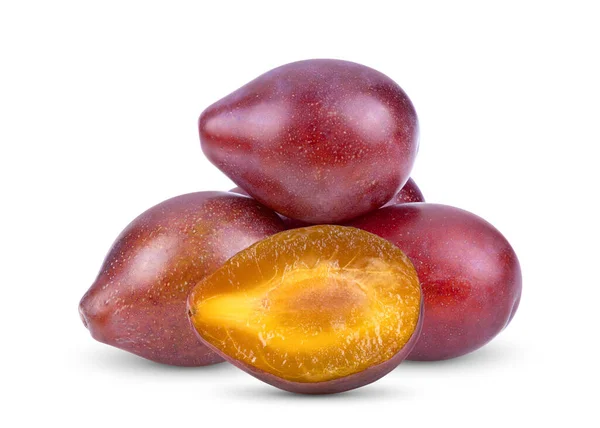 Plommon Plommon Plommon Frukter Isolerad Vit Bakgrund — Stockfoto