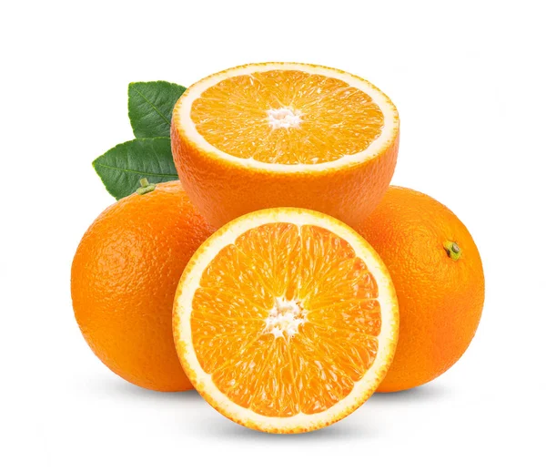 Narancs Gyümölcs Izolált Fehér Alapon Teljes Mélységélesség — Stock Fotó