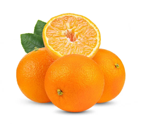 Orangenfrüchte Isoliert Auf Weißem Hintergrund Volle Schärfentiefe — Stockfoto