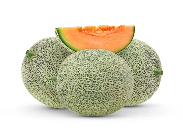 Cantaloupe Melone Isoliert Auf Weißem Untergrund — Stockfoto