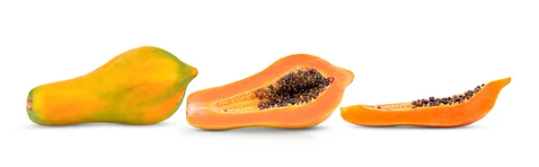 Papaya Isoliert Auf Weißem Hintergrund — Stockfoto